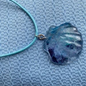 Handmade resin seashell necklace